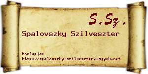 Spalovszky Szilveszter névjegykártya